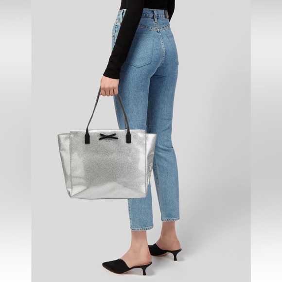 Kate Spade Glitter PVC Silver Tote - Picture 2 of 6